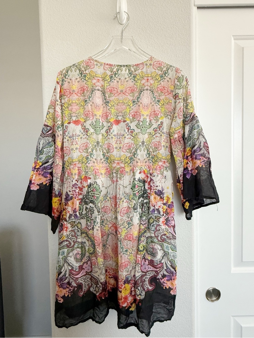 Natural Life Isabella Mini Dress Black Multicolored Paisley - Picture 8 of 9